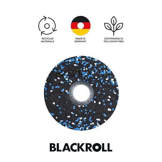BLACKROLL - Standard Foam Roller - Myofascial Trigger Point Release, Back Massage, Perfect for Yoga, Home Workouts, Muscle Recovery, Black/White/Blue