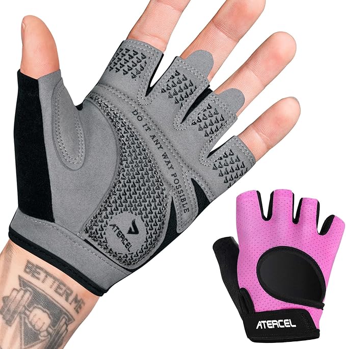 ATERCEL Weight Lifting Gloves Full Palm Protection, Workout Gloves for Gym, Cycling, Exercise, Climbing, Breathable, Super Lightweight for Mens and Women