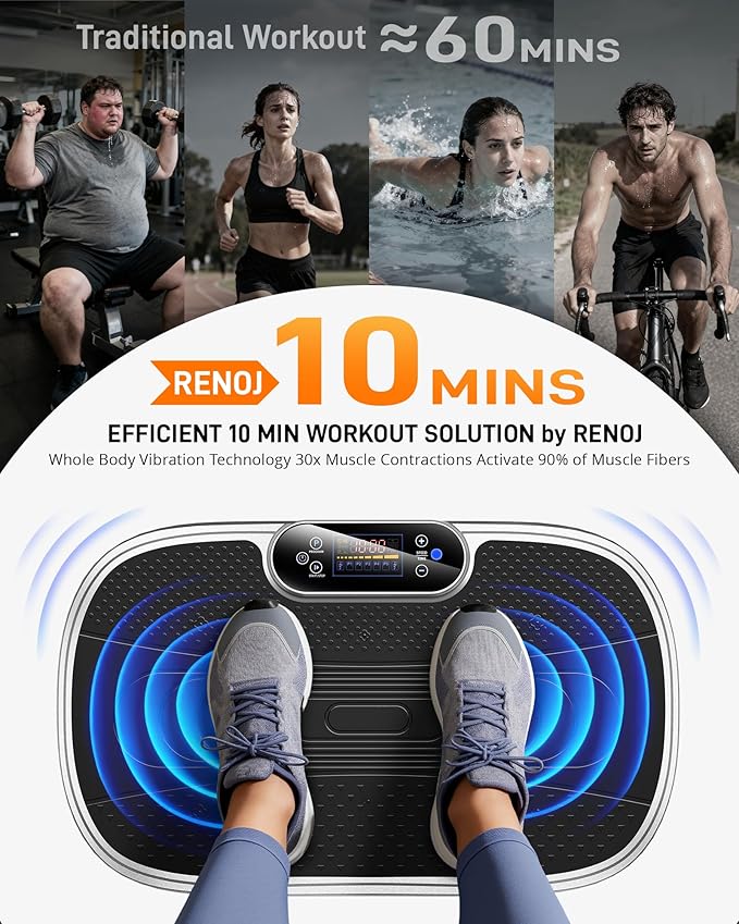 Vibration Plate Exercise Machine for Weight Loss and Lymphatic Drainage - 330lb Vibrating Platform for Home Gym Workout with Speaker, Full Body Shaker Fitness Equipment with 2 Bands for Women and Men