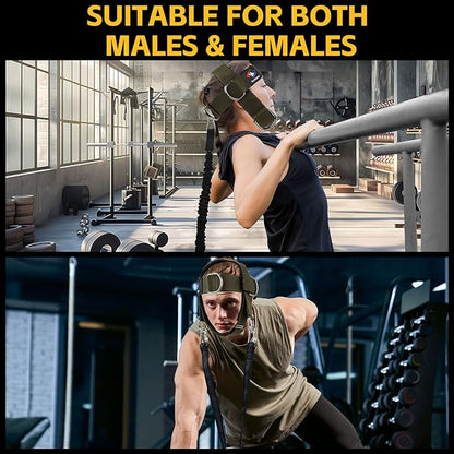 Fitness Neck Head Harness Trainer, Adjustable Chin Strap and Head Harness Strength, Neoprene Neck Exerciser for Weight Lifting, Home and Gym Use