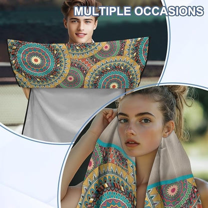 Bulopur Removable Car Sweat Towel Front Seat Cover Boho Dog Paw Bucket Car Towel Seat Cover for Post Gym Workout Running Swimming Each and Hiking