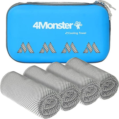 4Monster Cooling Towel for Neck and Face,Microfiber Cold Towel for Hot Weather,Quick Dry Ice Chilly Towel Cooling Rags for Neck Stay Cold for Gym,Yoga,Sport,Running,Camping,(40 x 12 inches, Gray)