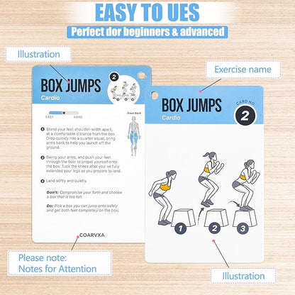 Bodyweight Workout Cards for Women & Men-50 Bodyweight Workout Cards，Includes 2 Rings& Dry-Erase for Easy Organization-Home, Gym or Studio (Bodyweight)
