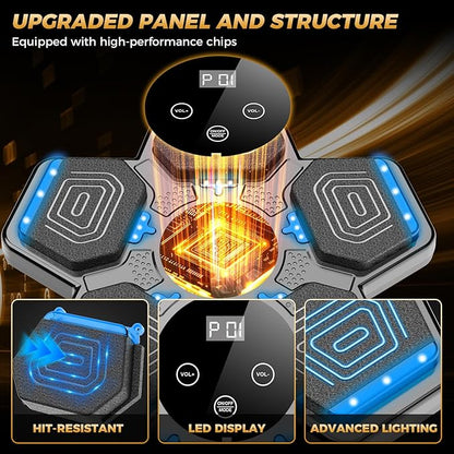 2026 Music Boxing Machine for Adults and Kids, Smart Bluetooth Boxing Training Equipment with Gloves Wall Mounted, Workout Punching Machine for Home,Office and Gym