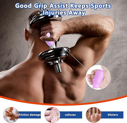 Silicone Gym Grips for Weight Lifting,Workout Gloves for Women Men Alternative,Anti Slip Gym Workout Grip,Rubber Gym Hand Grips-Weightlifting Grips Pad for Barbell,Pull Up,Ryptfit,Training