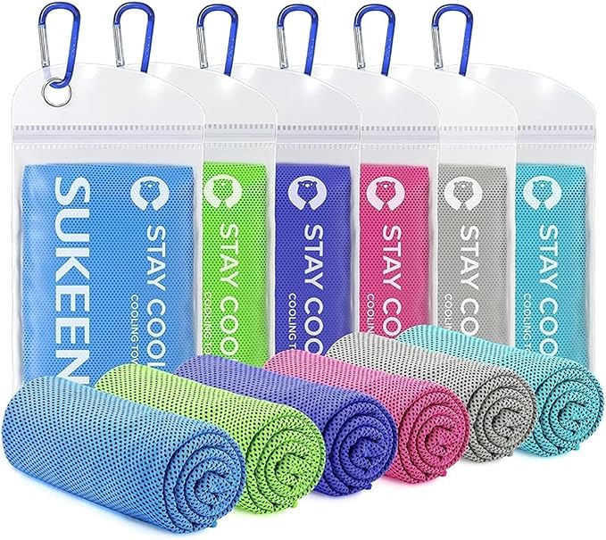 Sukeen Cooling Towels (40"x12"), Soft Breathable Cooling Towels for Neck and Face, Sweat Towel Cooling Neck Wraps for Sport, Running, Gym, Camping, Hiking, Fitness, Workout & More Activities