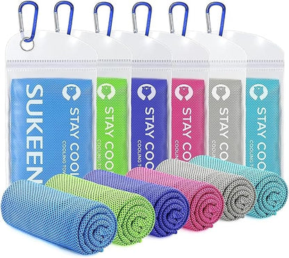 Sukeen Cooling Towels (40"x12"), Soft Breathable Cooling Towels for Neck and Face, Sweat Towel Cooling Neck Wraps for Sport, Running, Gym, Camping, Hiking, Fitness, Workout & More Activities