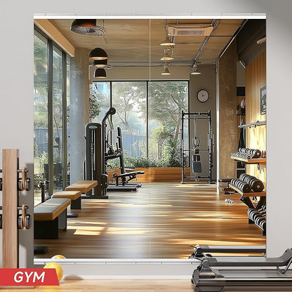 83"x40" 2-Piece Home Gym Mirror Set, Large Full Body Wall-Mounted Workout Mirror, 4MM Tempered Glass for Yoga, Pilates, Dance Studio with Installation Kit