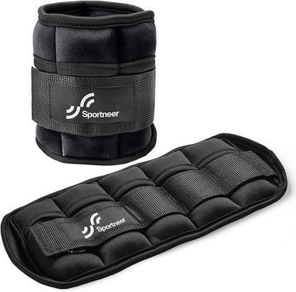 Sportneer Adjustable Ankle/Wrist Weights for Men Women Kids, Weighted Leg & Cuff Strength Training for Yoga Walking Running Aerobics Gym Fitness Physical Therapy