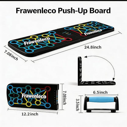 Foldable Push Up Board, 25-in-1 Home Workout Equipment with Non-Slip Handles, Color-Coded Guide & Jump Rope Included – Portable Strength Training System for Chest, Arms, Back, Core, Professional Fitness Gear Deluxe Set for Men & Women