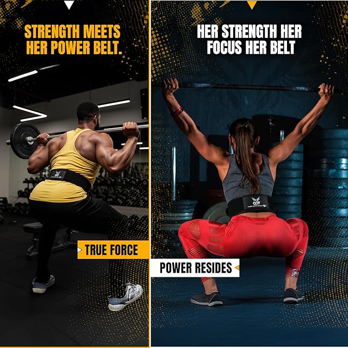 QTF Weight Lifting Sued-Leather-Belt Gym Exercise Workout, 4 " x 10mm Thick Padded Lumbar Back Support Men Women, 9 double Adjustable Holes, Powerlifting Bodybuilding Deadlift, Squat Fitness Strength Training Belt
