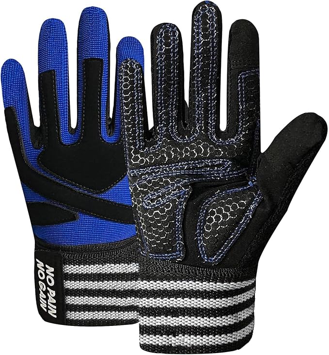 FINGER TEN Weightlifting Workout Gloves Full Half Finger with Wrist Strap Support, Padded Grip for Weight Lifting Gym Fitness Exercise Training Men Male
