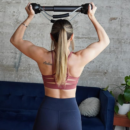 Bullworker Isometric Exercise Equipment - Steel Bow 20", Portable at Home Gym Equipment for Back, Shoulder, Chest, Biceps, Triceps, Abs, Arm Workout, All in One Exerciser for Men & Women, 0-130lbs