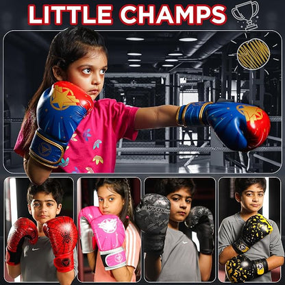 WYOX Kids Boxing Gloves 4oz 6oz 8oz – Youth Punching Gloves for Boys & Girls Ages 3–15 – Sparring Gloves for Punching Bag, Kickboxing, Muay Thai, MMA – Boxing Gloves for Kids Training Set