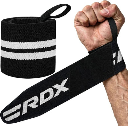RDX Wrist Wraps for Weightlifting (Pair), IPL USPA Approved, Elasticated 18” Cotton Straps Support with Thumb Loop, Gym Wrap for Weight Lifting Powerlifting Competition Strength Training Bodybuilding