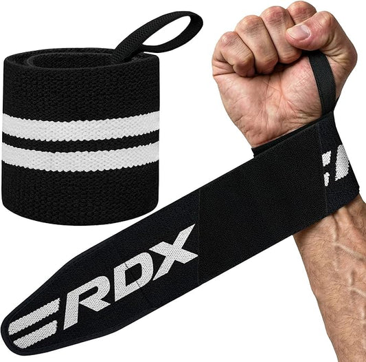 RDX Wrist Wraps for Weightlifting (Pair), IPL USPA Approved, Elasticated 18” Cotton Straps Support with Thumb Loop, Gym Wrap for Weight Lifting Powerlifting Competition Strength Training Bodybuilding