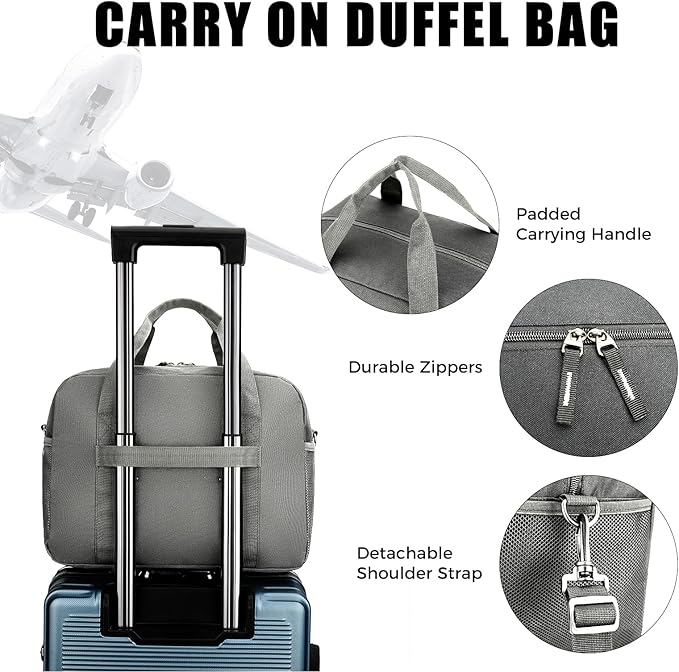 14 inch Small Gym Bag for Men & Women, Mini Duffle Bag for Travel Sports, Lightweight Carry On Duffel Bag, Dark Grey