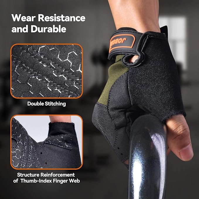 Workout Gloves for Women and Men, Breathable Weight Lifting Gloves, Grip & Shock Absorption, Full Palm Protection, for Gym Exercise, Fitness, Training & Cycling