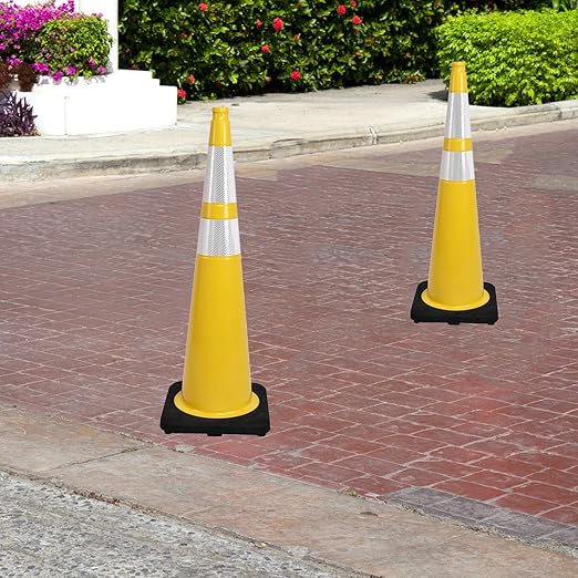 360 Pack 36" Yellow Traffic Cones with Black Base – Bulk Safety Cones for Large Construction Projects, Parking Lots, and Event Use (360, Yellow, 36 Inch)