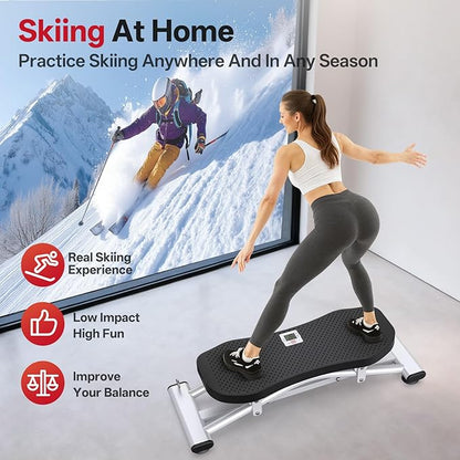 PASYOU Balance Board for Adults, Rock Stepper for Exercise at Home, Simulate Ski Machine with Resistance Band & LCD Display, 330lbs Weight Capacity, Ski Balance Trainer for Full Body