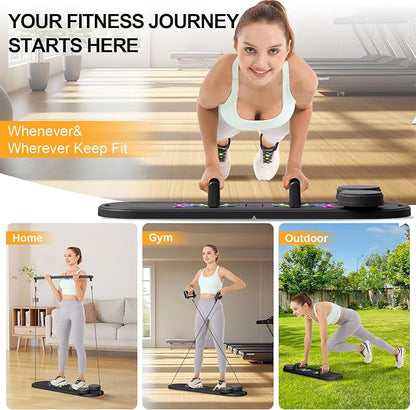 Pilates Reformer Set - Foldable Sliding Reformer, Pilates Board for Home Workout, Portable Abdominal Core Trainer Pilates Reformer Board - Full Body Workout Equipment for Home