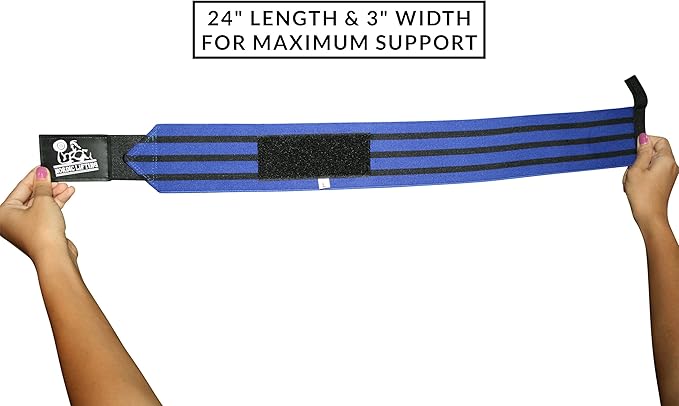 Nordic Lifting Wrist Wraps Super Heavy Duty (1 Pair/2 Wraps) 24" Support for Weight Lifting | Powerlifting | Gym | Cross Training- Weightlifting Thumb Loop - Men & Women
