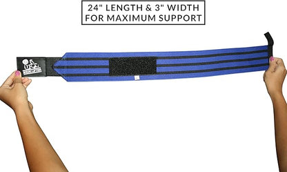 Nordic Lifting Wrist Wraps Super Heavy Duty (1 Pair/2 Wraps) 24" Support for Weight Lifting | Powerlifting | Gym | Cross Training- Weightlifting Thumb Loop - Men & Women