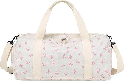 Gym Bag Sports Duffle Bag with Wet Pocket Weekender Overnight Bags with Waterproof Shoe Compartment for Girls Kids Women Dance Workout Travel Bags