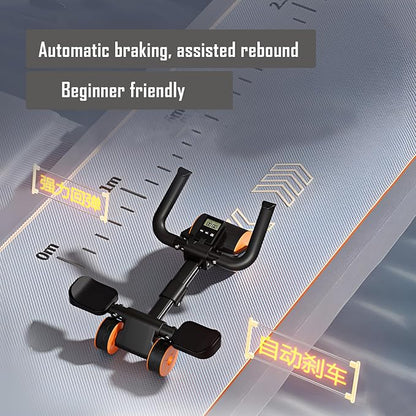 LOUXIFENG 2024 New ab Wheel Roller with Elbow Support Adjustable Automatic Rebound Abdominal Wheel Roller for Core Work Out Fitness