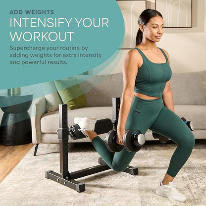 Lifepro Bulgarian Split Squat Stand – Adjustable Single Leg Squat Roller Stand for Split Squats & Lunges – Intensiflex Max 330lb Capacity and 7 Height Levels Padded Foam Roller for Home Gym & Leg Training
