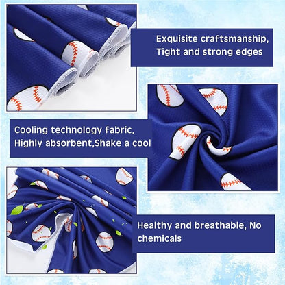 12 Pcs Cooling Towel 40 x 12 Inch Basketball Baseball Football Volleyball Soccer Softball Microfiber Fast Drying Towel for Gift Women Men