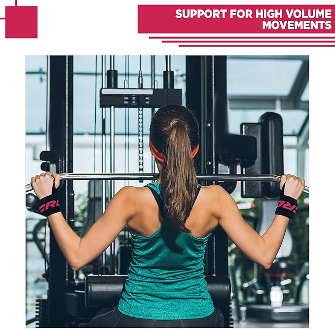 RDX Weight Lifting Wrist Wraps with Gym Straps, Elasticated 18” Cotton Wrap, 60CM Anti Slip Workout Strap Support, Bodybuilding Deadlifting Powerlifting Fitness Gymnastics Strength Training, Men Women