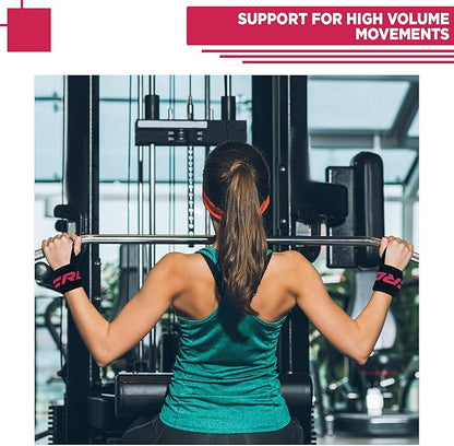 RDX Weight Lifting Wrist Wraps with Gym Straps, Elasticated 18” Cotton Wrap, 60CM Anti Slip Workout Strap Support, Bodybuilding Deadlifting Powerlifting Fitness Gymnastics Strength Training, Men Women