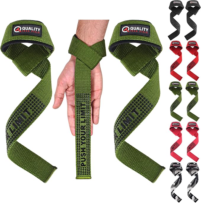 Genuine Leather Lifting Straps, Wrist Assistance for Heavy Pulls, Weightlifting Bodybuilding, Gym, Fitness Accessories, Strength Training, Powerlifting, & Deadlifts
