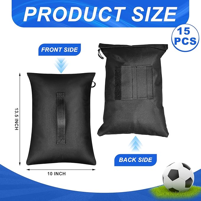 Sports Net Sandbags with PE Leak Proof Transparent Bags Weighted Anchors Bag Sport Sandbags for Stability Baseball Nets Hockey Golf Football Nets Soccer Goals and More(45 Pcs,Black)