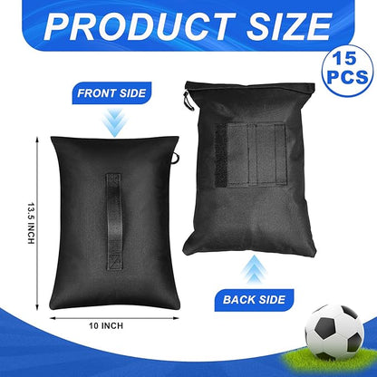 Sports Net Sandbags with PE Leak Proof Transparent Bags Weighted Anchors Bag Sport Sandbags for Stability Baseball Nets Hockey Golf Football Nets Soccer Goals and More(45 Pcs,Black)