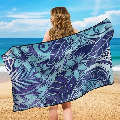 Bulopur Polynesia Hibiscus Sweat Towel Car Seat Cover for Gym Post-Work Running Athletic Beach Towel Machine Washable Lightweight Soft Car Interior Accessories for Women Girly
