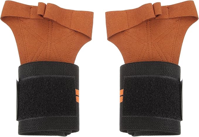 Weightlifting Gym Gloves for Men and Women, Brown M, Anti-Slip Sturdy Microfiber Palm Protection Workout Gloves with Wrist Support for Fitness Training