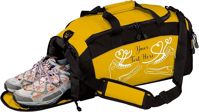 Personalized Figure Skating Duffle Bag with Name – Custom Ice Skating Team Gear Bag for Girls, Competition & Rink Practice Travel Bag