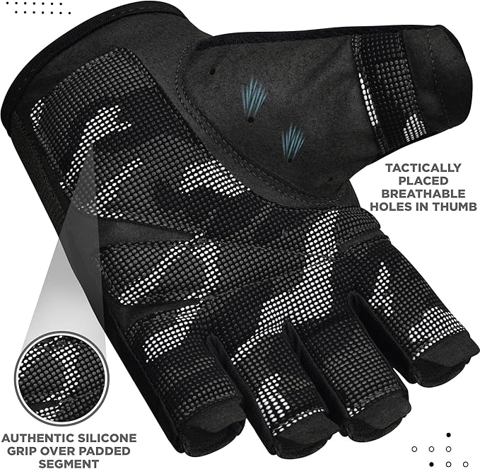 RDX Weight Lifting Gloves, Additional Stretchable Long Wrist Support, Full Palm Grip, Men Women Fitness HIIT Workout, Bodybuilding Powerlifting Strength Training Cycling Exercise Home Gym Equipment