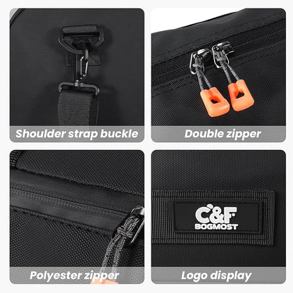 C&F BOGMOST Small Gym Bag for Women & Men,Small Lightweight Duffel Bag Carry On Bags Mini Duffel Travel Bag Waterproof Sports Bags for Workout/Sport/Travel, White,with Shoes Compartment
