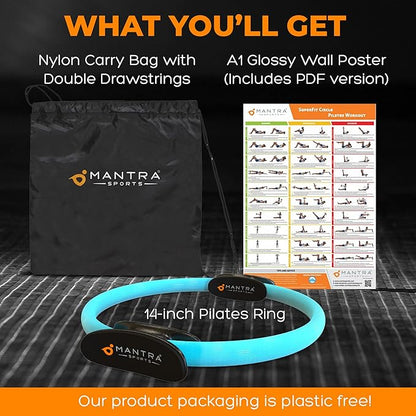 MANTRA SPORTS Pilates Ring Circle, Magic Circle Pilates Ring, Inner Thigh Exercise Equipment, Fitness Rings for Women, Thigh Master Inner Thigh Exerciser, Yoga Ring Pilates Equipment for Home Workouts