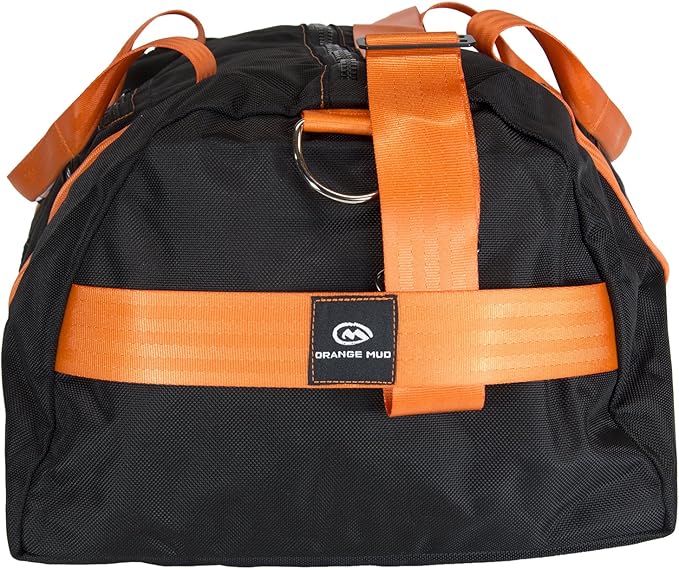 Modular Gym Bag (Black w/Orange Mud Modular Gym & Sports Bag – Large Black Duffel with Removable Shoe & Dirty Clothes Compartments – Rugged YKK Zippers & Big Storage CapacityStraps)
