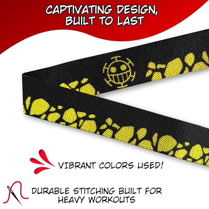 Anime Lifting Straps - Padded Wrist Straps for Weightlifting, Bodybuilding, Gym Workouts, Powerlifting, Deadlifts & Fitness (Soft Cotton 23.5 inch, 1 Pair)