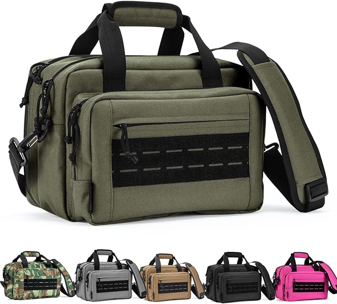 VEAGIA Range Bag,Pistol Case,Gun Range Bags For Handguns And Ammo Pouch 2 Pistols Soft Carrying Shooting Bag
