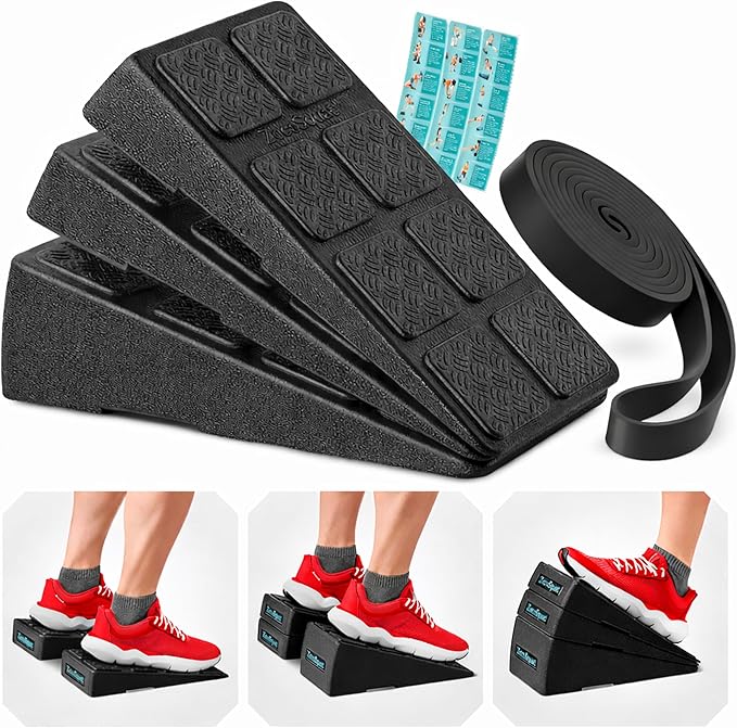 Squat Wedge Block Set of 3/5 - 960 LBS Capacity - Slant Board for Calf Stretching with 5 Stackable Angles - Calf Stretcher Slant Board - Workout Equipment - EPP Material for Exercise Equipment & Physical Therapy