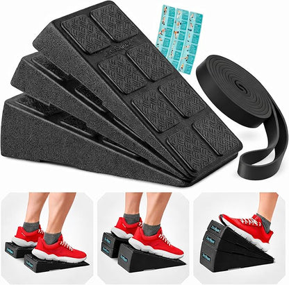 Squat Wedge Block Set of 3/5 - 960 LBS Capacity - Slant Board for Calf Stretching with 5 Stackable Angles - Calf Stretcher Slant Board - Workout Equipment - EPP Material for Exercise Equipment & Physical Therapy