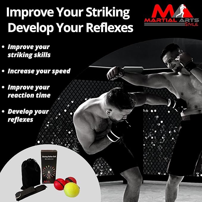 Boxing Reflex Ball Headband, Punching Ball Headband, MMA Training Equipment, Boxing Equipment, Home Workout Equipment for Men, Kids Boxing Set, Boxing Reflex Ball