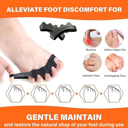 Foot Recovery Kit - Toe Spacers, Cork Massage Ball & Resistance Bands for Plantar Fasciitis Relief, Bunion Correction, Foot Pain, Yoga & Stretching - Post Workout Massage - Travel Pouch Included