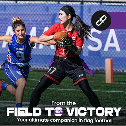 Gameday Flag Football Set – Kits for 2–14 Players w/Belts, Agility Cones & Carry Bag – Available in Multi Colors & Sizes